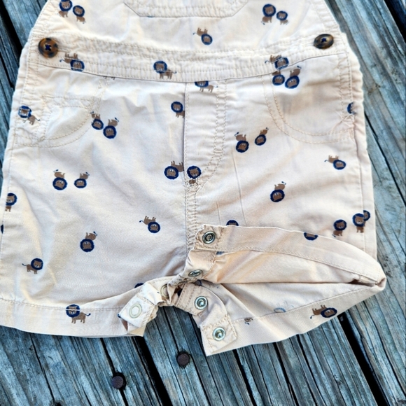Carter's Baby boys Short Overalls Beige Tan Size 12 Months Adjustable with Snaps - Picture 6 of 10